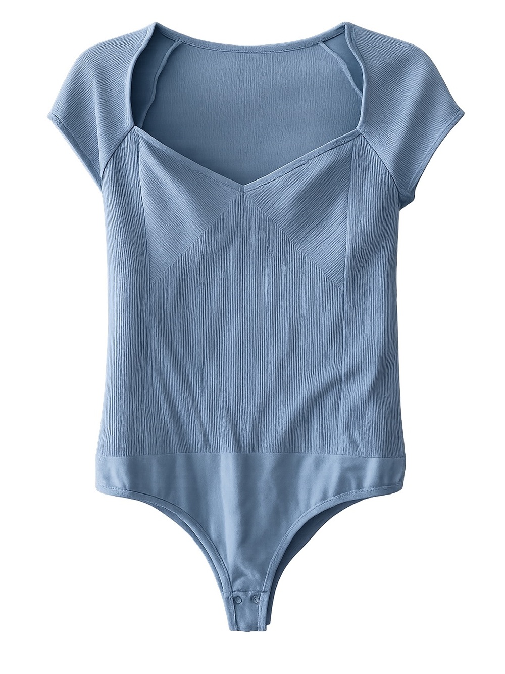 Dynamite Blue Ribbed Cap Sleeve Bodysuit - Size S